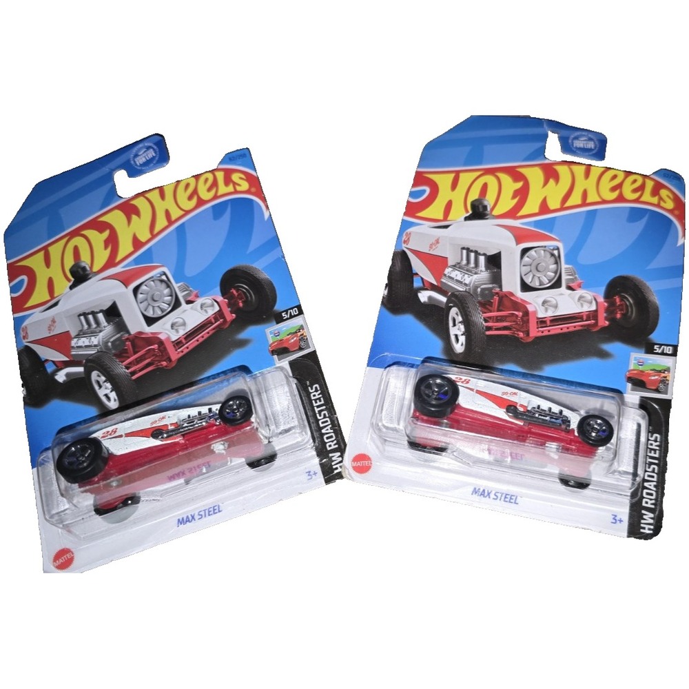 New lot of doubles 2021 HOT‎ WHEELS SUPER CUSTOM- MAX Steel Red White